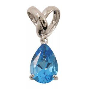 teardrop Pendant top 14 white gold/Topaz 2.2g Women